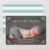 Welkom Baby Sweetly Framed Geboorteaankondiging Aankondiging (Voorkant / Achterkant)