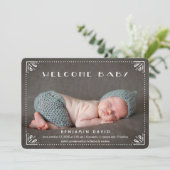 Welkom Baby Sweetly Framed Geboorteaankondiging Aankondiging (Staand voorkant)