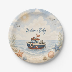 Welkom Baby Toekomstige Duiker voor Baby Shower Papieren Bordje