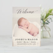 Welkom Baby Verjaardagsaankondiging Aankondiging (Staand voorkant)