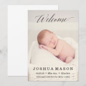 Welkom Baby Verjaardagsaankondiging Aankondiging (Voorkant / Achterkant)