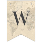 Welkom Baby Vintage Reiskaart Douche Sprinkle Vlaggetjes (Derde vlag)