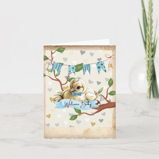 Welkom Baby vogel Kaart (Voorkant)