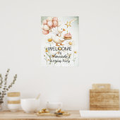 Welkom Baby Witte Gans Verjaardagsfeest Schattige Poster (Keuken)