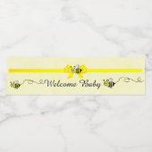 Welkom Baby Yellow Bumblebee Water Labels Waterfles Etiket (Enkel label)