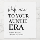 Welkom Baby Zwangerschapsaankondiging Aan tante Wijn Etiket (Enkel label)