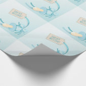 Welkom babyjongen met blauwe pacifier cadeaupapier (Hoek)