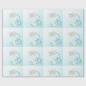 Welkom babyjongen met blauwe pacifier cadeaupapier (Vlak)