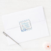 Welkom babyjongen vierkante sticker (Envelop)