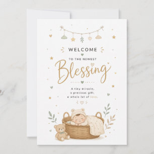 Welkom Babykaart Felicitatieskaart voor een nieu Feestdagenkaart