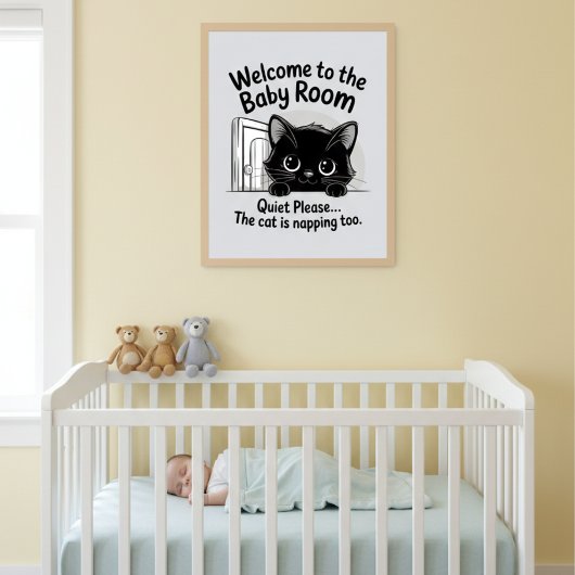 Welkom Babykamer Stille Kat Slaapt Poster