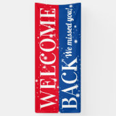 Welkom back-klant of heropening van werknemers spandoek (Verticaal)