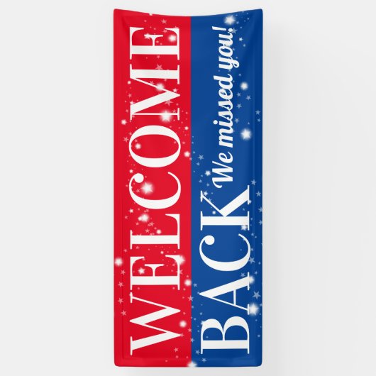 Welkom back-klant of heropening van werknemers spandoek (Verticaal)