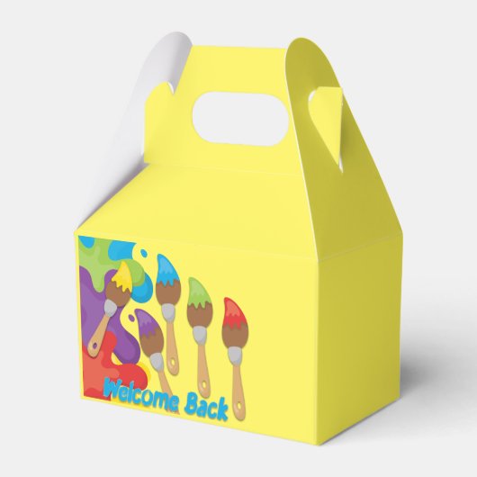 Welkom back-penselen primaire kleuren bedankdoosjes (Achterkant)