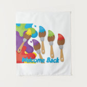 Welkom backpenselen met primaire kleuren wandkleed (Voorkant)