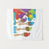 Welkom backpenselen met primaire kleuren wandkleed (Voorkant (horizontaal))