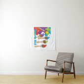 Welkom backpenselen met primaire kleuren wandkleed (In Situ (horizontaal))