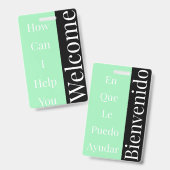 Welkom badge (Voor- en achterkant)