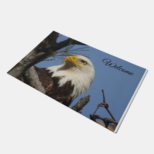 Welkom Bald Eagle in Nest Deurmat (Schuin)