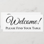 Welkom Banner Kaart voor Wedding Seat Chart (Voorkant / Achterkant)