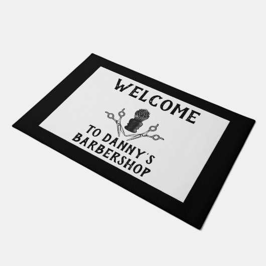 Welkom Barbershop Hair Cool Small Business Deurmat (Schuin)
