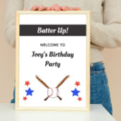 Welkom Baseball Birthday Poster