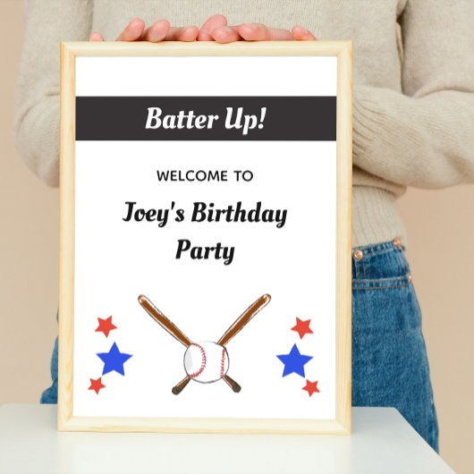 Welkom Baseball Birthday Poster
