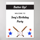Welkom Baseball Birthday Poster (Voorkant)