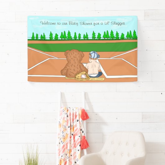 Welkom Baseball Threaded Baby shower Spandoek (Insitu)