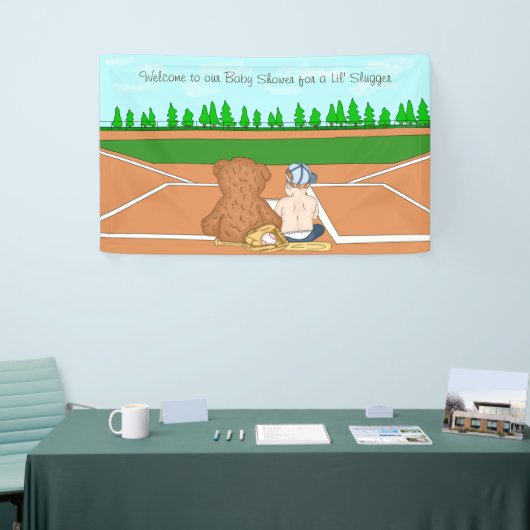 Welkom Baseball Threaded Baby shower Spandoek (Beurs)