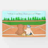 Welkom Baseball Threaded Baby shower Spandoek (Horizontaal)