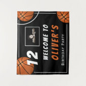 Welkom Basketbal Sport Foto Verjaardagsfeest Wandkleed (Voorkant)