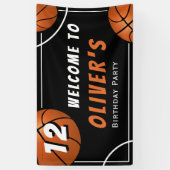 Welkom Basketbal Sport Kids Verjaardagsfeest Spandoek (Verticaal)