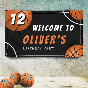 Welkom Basketbal Sport Kids Verjaardagsfeestje Spandoek
