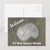 Welkom Beach Home Sand Dollar Photo House Guest Briefkaart (Voorkant / Achterkant)