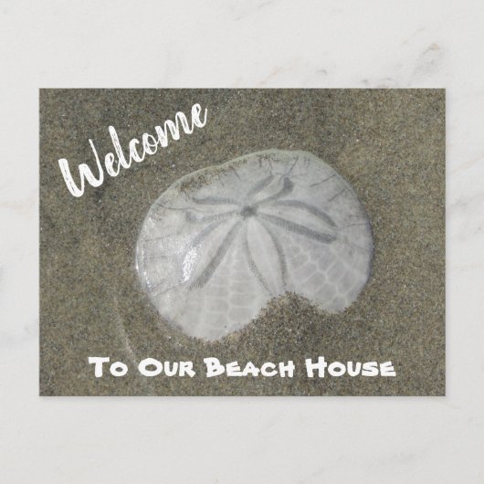 Welkom Beach Home Sand Dollar Photo House Guest Briefkaart (Voorkant)