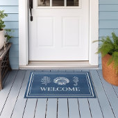 Welkom Beach House Koraal Shell Zeepaardje Deurmat