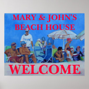 WELKOM BEACH HUIS - POSTER