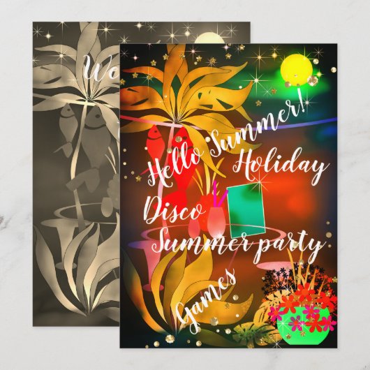 Welkom! Beach party Kaart (Voorkant / Achterkant)