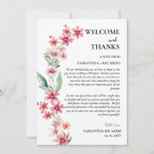 Welkom & bedankt bloemenbruiloft gast tafel Kaart (Voorkant)