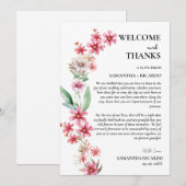 Welkom & bedankt bloemenbruiloft gast tafel Kaart (Voorkant / Achterkant)