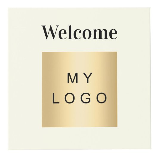 Welkom bedrijf logo QR code ivoor menutabel Kubus (Voorkant)