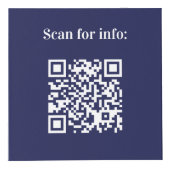 Welkom bedrijf logo QR codes blauwe info tabel Kubus (Voorkant)