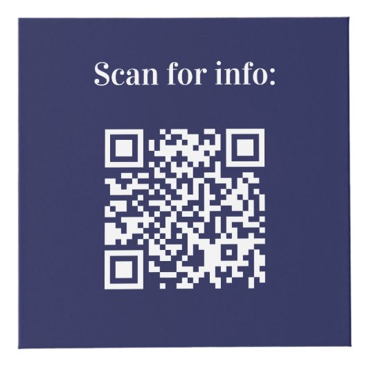 Welkom bedrijf logo QR codes blauwe info tabel Kubus (Voorkant)