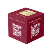 Welkom bedrijf logo QR codes bordeaux info tabel Kubus (Achter hoekig)