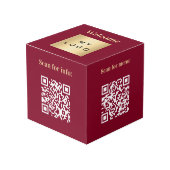 Welkom bedrijf logo QR codes bordeaux info tabel Kubus (Voorkant hoekig)