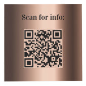 Welkom bedrijf logo QR codes bronzen info tabel Kubus (Voorkant)