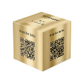 Welkom bedrijf logo QR codes goud info tabel Kubus (Voorkant hoekig)