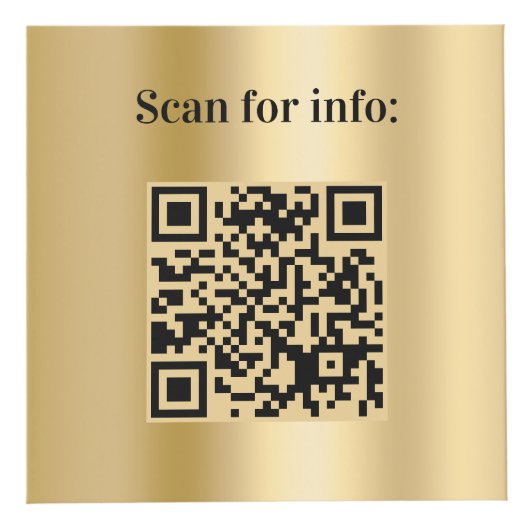 Welkom bedrijf logo QR codes goud info tabel Kubus (Voorkant)