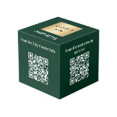 Welkom bedrijf logo QR codes groene info tabel Kubus (Achter hoekig)